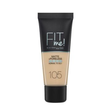Maybelline Fit Me Матиращ фон дьо тен за нормална до мазна кожа, 105 Natural Ivory
