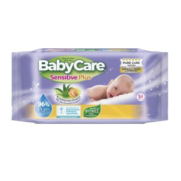 Baby Care Sensitive Бебешки влажни кърпички x54 броя