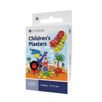 Livsane Childrens Водоотблъскващи детски пластири 2 дизайна, 19х72 мм х 20 броя
