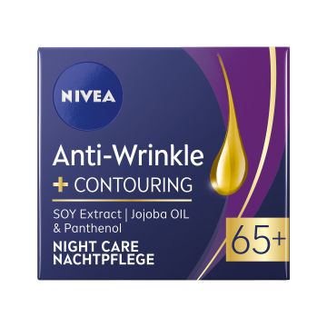 Nivea Anti-Wrinkle & Contouring Контуриращ нощен крем за лице против бръчки 65+ х50 мл