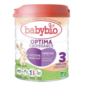 Babybio Optima Croissance 3 Биологично преходно мляко за бебета над 10 месеца x800 грама