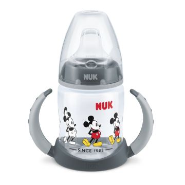 Nuk First Choice Temperature Control Minnie Mouse Шише за сок със силиконов накрайник за деца от 6 до 18 месеца x150 мл, Grey