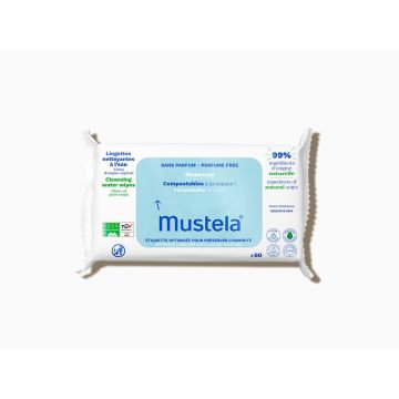 Mustela Мокри кърпи 99% вода, без парфюм x60 броя