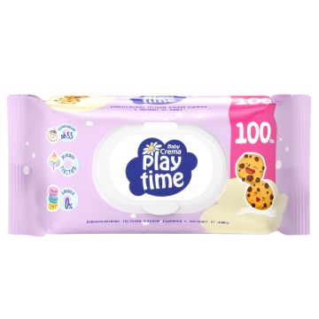 Baby Crema Play Time Бебешки мокри кърпички с екстракт от лайка х100 броя