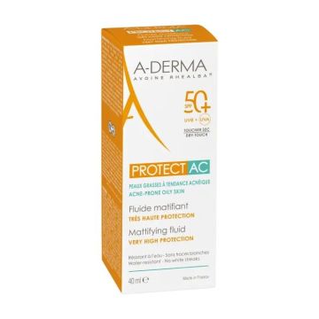 A-Derma Protect AC Матиращ слънцезащитен флуид за лице SPF50+ х40 мл