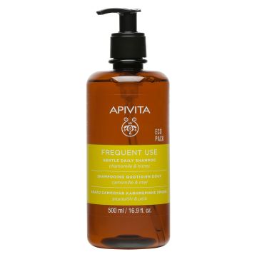 Apivita Gentle Daily Shampoo Нежен шампоан за ежедневна употреба с лайка и мед x500 мл