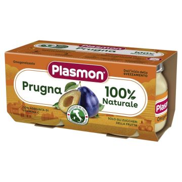 Plasmon Плодове пюре сливи за деца над 6 месечна възсраст 2x80 грама