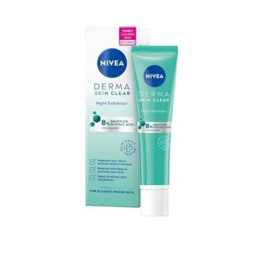 Nivea Derma Skin Clear Нощен ексфолиант за лице x40 мл
