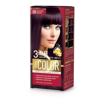 Aroma Color Дълготрайна крем-боя за коса, 08 Махагон виолет
