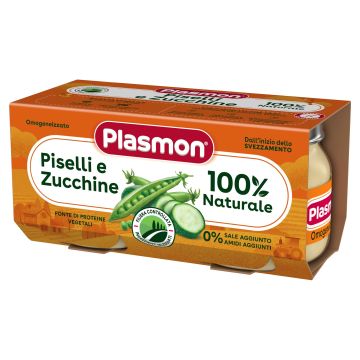 Plasmon Пюре грах с тиквички за деца от 6-тия месец 2х80 грама - 1702