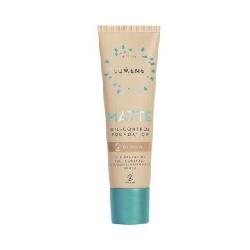 Lumene Matte Oil-control Матиращ фон дьо тен за лице за мазна и комбинирана кожа x30 мл, 2 Medium