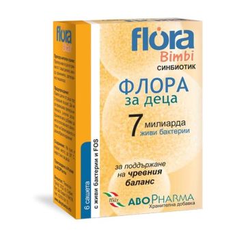 Flora Bimbi 7 Синбиотик за деца за поддържане на чревната флора х6 сашета Abopharma