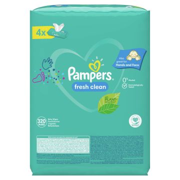 Pampers Fresh Clean Мокри кърпи 4x80 броя