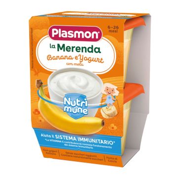 Plasmon Nutrimune Млечен десерт Банан и йогурт за деца от 6-месечна възраст 2x120 грама