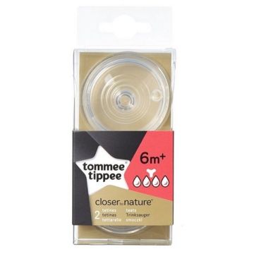 Tommee Tippee Биберон за хранене Easi - Vent  звезда - 4 капки за деца над 6 месеца x2 броя