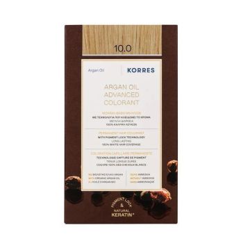 Korres Argan Oil Безамонячна боя за коса с арганово масло, цвят 10.0