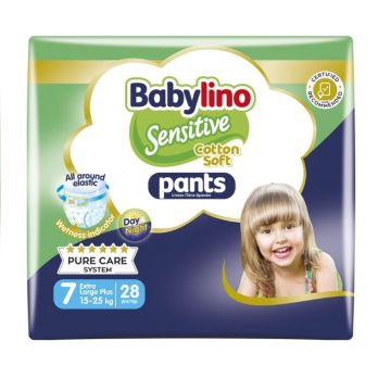 Babylino Sensitive 7 XL Пелени-гащи за бебета от 15 до 25 кг x28 броя