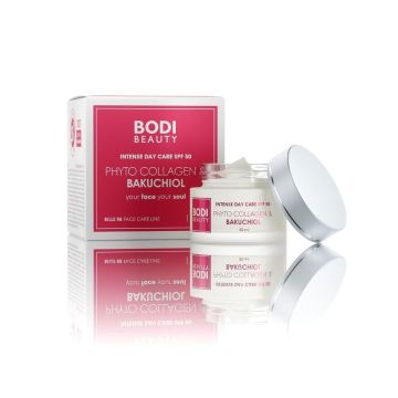 Bodi Beauty Интензивен дневен крем с бакучиол, фито колаген и SPF50 х50 мл