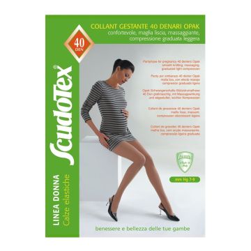 Scudotex Collant Gestante 40 Дамски еластичен чорапогащник за бременни с лека компресия, цвят Nero, размер M х1 брой