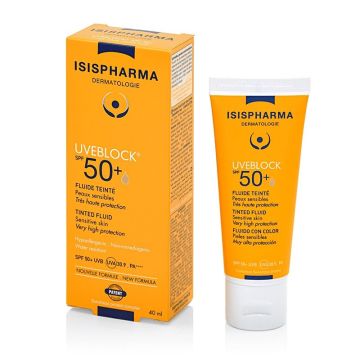 Isis Pharma Uveblock Light Tinted Слънцезащитен оцветен флуид за лице SPF 50+ x40 мл
