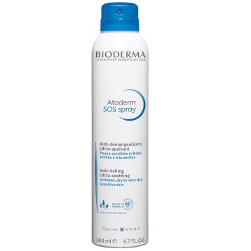 Bioderma Atoderm SOS Успокояващ спрей за раздразнена, много суха и чувствителна кожа x200 мл