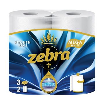 Zebra White Mega Кухненско руло x2 броя