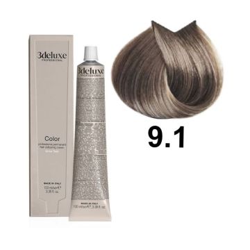 3Deluxe Colour Трайна боя за коса с арганово масло и екстракт от невен, цвят 9.1