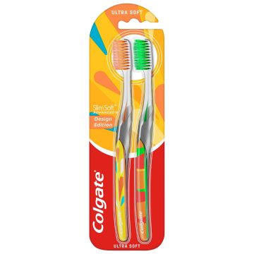 Colgate Slim Soft Advanced Четка за зъби x2 броя, Ultra Soft