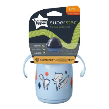 Tommee Tippee Superstar Неразливаща се преходна чаша 6+ месеца х300 мл, синя