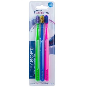 Wellsamed  Четка за зъби x3 броя, Ultrasoft