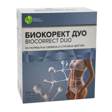 Биокорект Дуо За нормална обмяна и стройна фигура 425 mg х40 капсули + 100 ml Mirta Medicus
