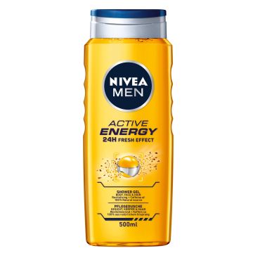 Nivea Men Active Energy Освежаващ душ гел за тяло, лице и коса x500 мл