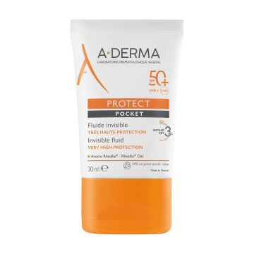 A-Derma Protect Слънцезащитен невидим флуид за лице SPF50+ x30 мл