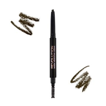 Revolution Молив за вежди Duo Brow Definer, Medium Brown