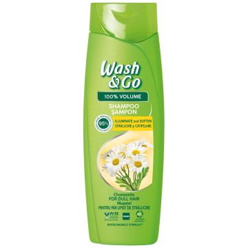 Wash & Go Шампоан за блясък и обем с екстракт от лайка х360 мл