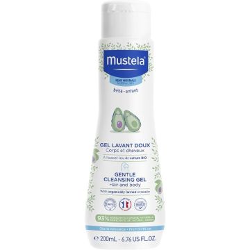 Mustela Нежен измиващ гел за коса и тяло за бебета и деца за нормална кожа x200 мл
