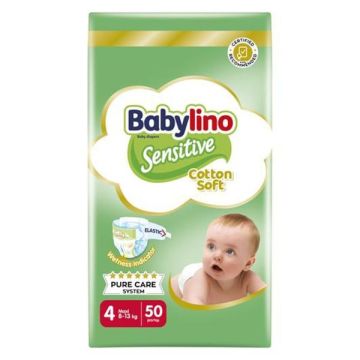 Babylino Sensitive 4 Maxi Пелени за бебета от 8 до 13 кг x50 броя