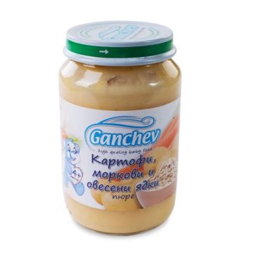 Ganchev Пюре картофи, моркови и овесени ядки за бебета и деца над 4 месечна възраст х190 грама