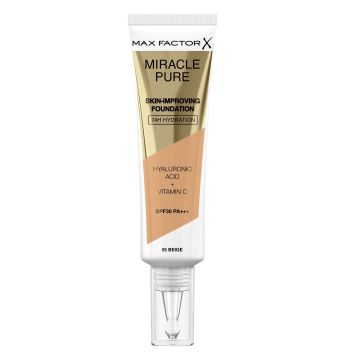 Max Factor Miracle Pure  Фон дьо тен за лице x30 мл, 55 Beige