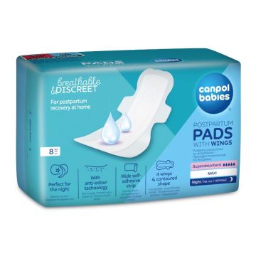 Canpol babies Следродилни нощни хигиенни превръзки с крилца x8 броя
