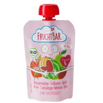 FruchtBar Био Пюре диня, ягода, ябълка, круша и ориз за деца от 6 месеца х100гр. - 3790