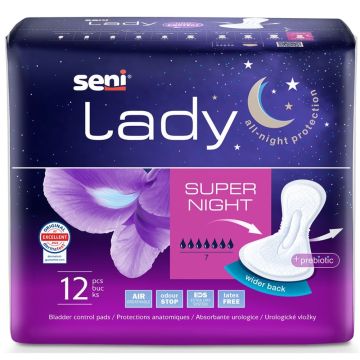 Seni Lady Super Night Урологични подложки за жени с лека и средна инконтиненция х12 броя