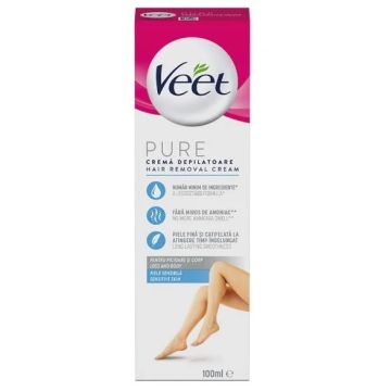 Veet Pure Депилиращ крем за крака и тяло за чувствителна кожа х100 мл