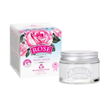 Българска роза Rose Подмладяващ нощен крем за лице с розово масло х50 мл