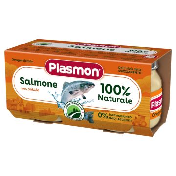 Plasmon Рибно меню сьомга със зеленчуци за деца от 6-тия месец 2х80 грама - 1237