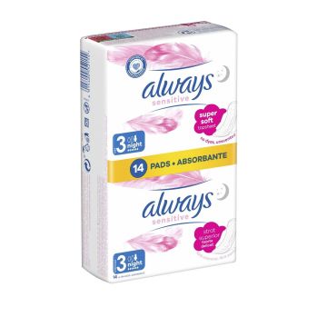 Always Sensitive Night Дамски превръзки х2*7 броя
