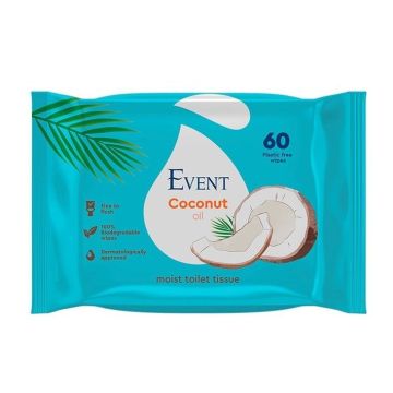 Event Cococnut Oil Влажна тоалетна хартия с кокосово масло x60 броя