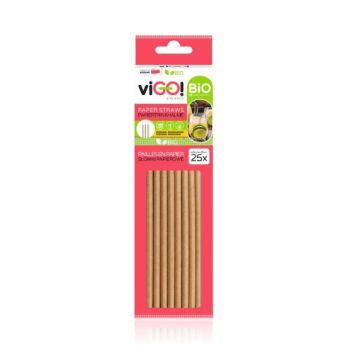 viGo! BIO Сламки от хартия 6 мм x 20 см x25 броя