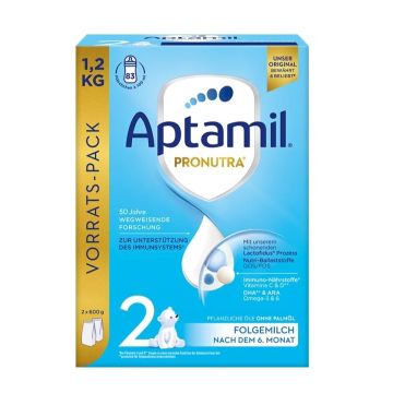 Aptamil 2 Pronutra Преходно мляко за кърмачета от раждането от 6 до 12 - месечна възраст х1200 грама