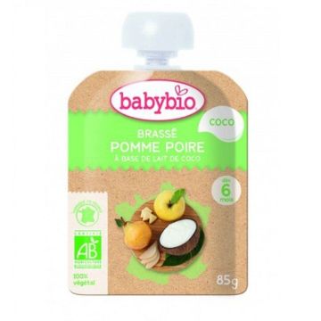 Babybio Био кокосов десерт с круши и ябълки за деца над 6 месеца x85 грама